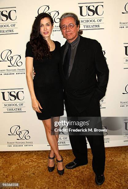 Actress Lymari Nadal and actor Edward James Olmos attend the University of Southern California School of Theatre gala fundraiser honoring actor...