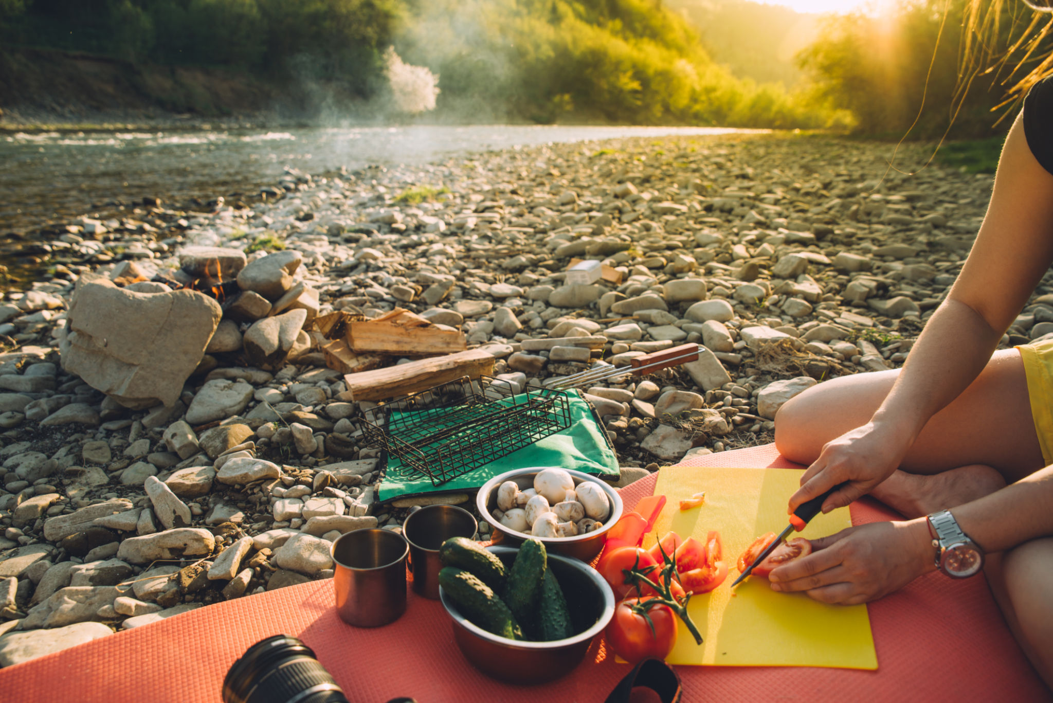 camping cooking setup