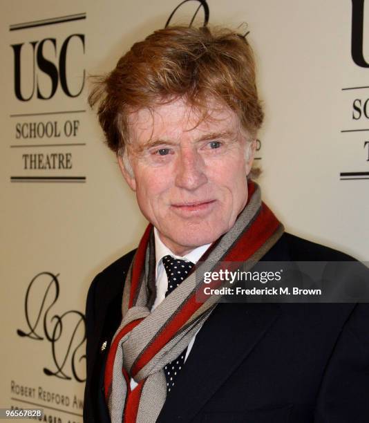 Actor Robert Redford is honored during the University of Southern California School of Theatre Inaugural gala fundraiser with the Robert Redford...