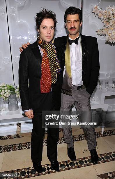 Singer Rufus Wainwright and guest attend the amfAR New York Gala co-sponsored by M.A.C Cosmetics at Cipriani 42nd Street on February 10, 2010 in New...