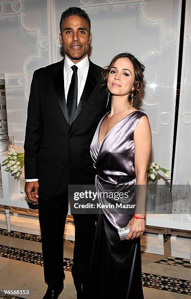 Rick Fox and Eliza Dushku attends amfAR New York Gala Co-Sponsored by M.A.C Cosmetics at Cipriani 42nd Street on February 10, 2010 in New York City.