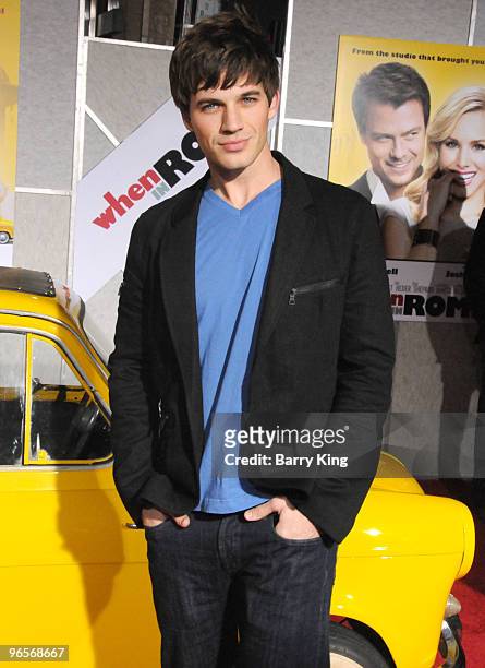 Actor Matt Lanter arrives to the Los Angeles premiere of "When In Rome" held at the El Capitan Theatre on January 27, 2010 in Hollywood, California.