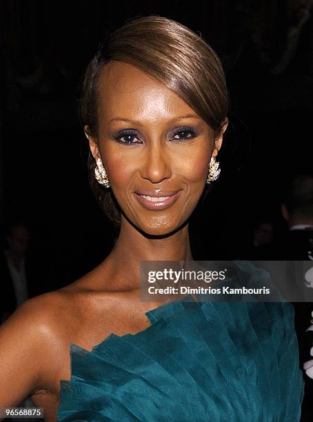 Model Iman attends the amfAR New York Gala To Kick Off Fall 2010 Fashion Week at Cipriani 42nd Street on February 10, 2010 in New York, New York.