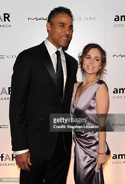 Designer Kenneth Cole and actress Eliza Dushku attend the amfAR New York Gala co-sponsored by M.A.C Cosmetics at Cipriani 42nd Street on February 10,...