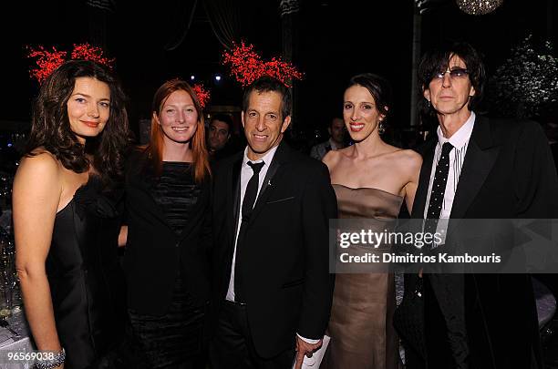 Model of Paulina Porizkova, model Maggie Rizer, designer Kenneth Cole, Alexandra Kerry and musician Ric Ocasek attend the amfAR New York Gala...