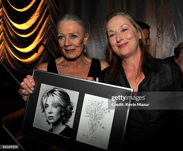 Vanessa Redgrave and Meryl Streep attends amfAR New York Gala Co-Sponsored by M.A.C Cosmetics at Cipriani 42nd Street on February 10, 2010 in New...