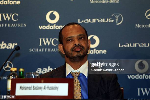 Mohamed Badawy Al-Husseiny Chief Executive Officer of Aabar Investments attends the media conference to announce the 2010 nominations at the Emirates...