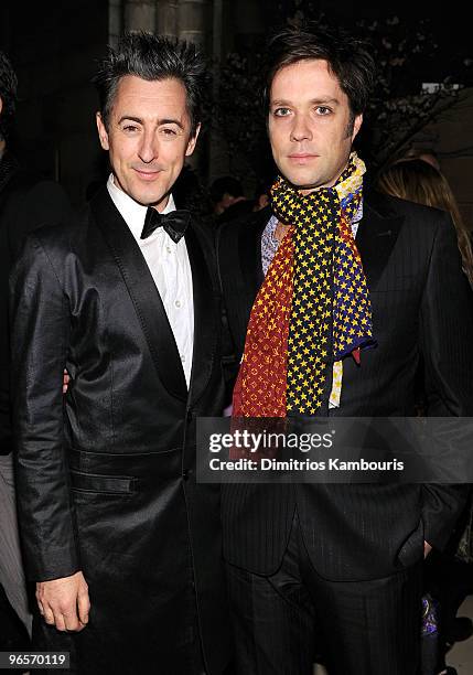 Actor Alan Cumming and singer Rufus Wainwright attend the amfAR New York Gala To Kick Off Fall 2010 Fashion Week at Cipriani 42nd Street on February...