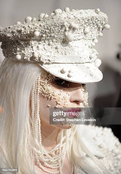 Musician Lady Gaga attends the amfAR New York Gala co-sponsored by M.A.C Cosmetics at Cipriani 42nd Street on February 10, 2010 in New York, New York.