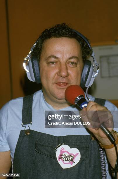 Les Restaurants Du Coeur Founder Coluche, Paris, December 14, 1985.