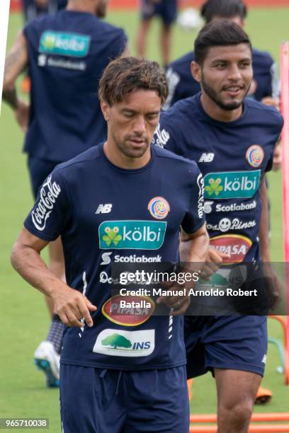 Christian Bolaños runs during a Costa Rica National Team second training session ahead the beggining of FIFA World Cup RUSIA 2018 at Proyecto Gol on...