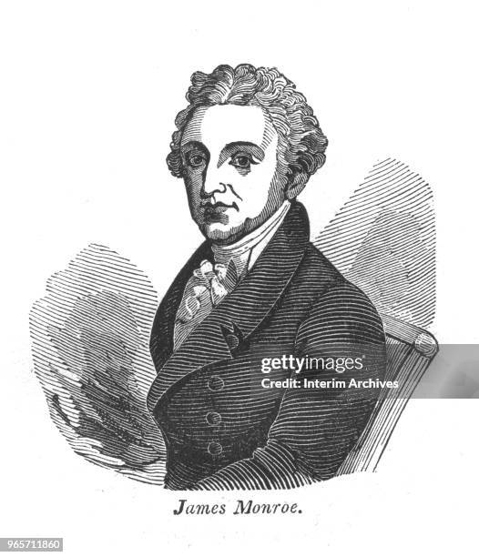 Illustration portrait of James Monroe , the 5th President of the United States of America , nineteenth century.
