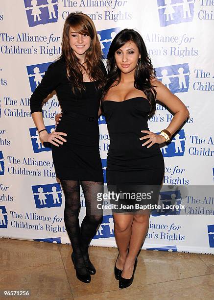 Shailene Woodley and Francia Raisa arrive at The Alliance for Children's Rights honors "Law And Order" at the Beverly Hilton Hotel on February 10,...