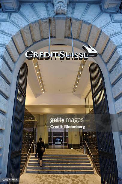 Credit Suisse logo is seen at the bank's headquarters in Zurich, Switzerland, on Thursday, Feb. 11, 2010. Credit Suisse Group AG, Switzerland's...