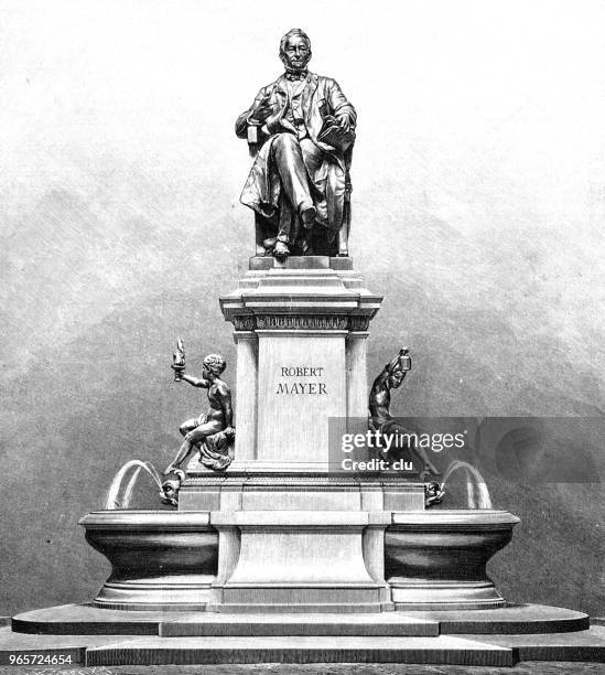 denkmal für robert mayer in heilbronn - alte deutsche schauspieler stock-grafiken, -clipart, -cartoons und -symbole