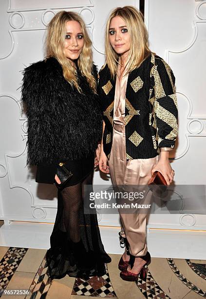 Exclusive** Mary-Kate Olsen and Ashley Olsen attends amfAR New York Gala Co-Sponsored by M.A.C Cosmetics at Cipriani 42nd Street on February 10, 2010...