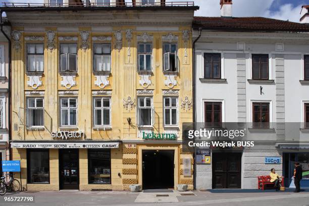 Kranj,Old Town Houses,Market Square,Slovenia.