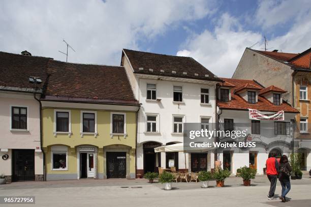 Kranj,Old Town Houses,Preseren Street,Slovenia.