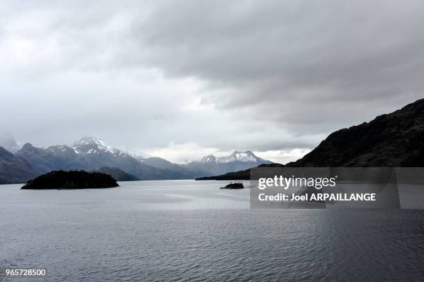 Paysage de fjord chilien, 18 février 2016, sur le canal Messier entre Puerto Natales et Puerto Montt, Patagonie, Chili.