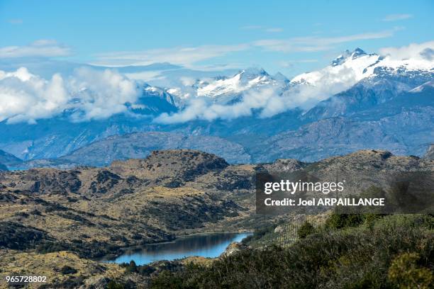 Bords du lac Général Carrera sur la Carretera Austral , 27 janvier 2016, Patagonie, Chili.