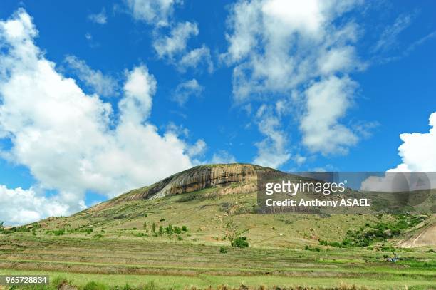 Madagascar, Inland, rock formation close to Isalo National Park.
