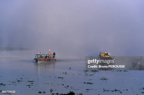 Amerique Latine, Mexique, etat de Michoacan, lac de Patzcuaro, service de ferry boat pour l'ile de Janitzio.