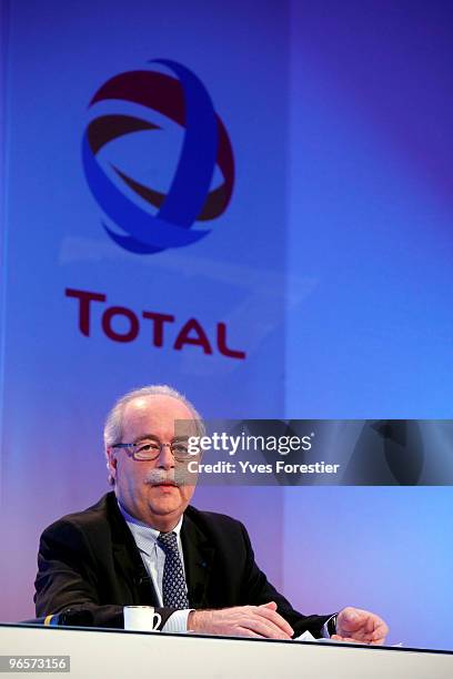 Of the French oil company Total, Christophe de Margerie gives a press conference to present Total Group's 2009 results and outlook at Pavillon Cambon...