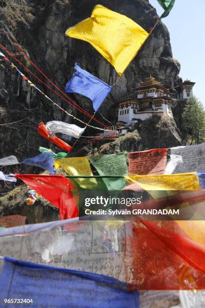 Bhutan , Paro county, Taktshang , monastery hanging spectacularly on a cliff, a most famous pilgrimage place since it was founded during the VIII th...