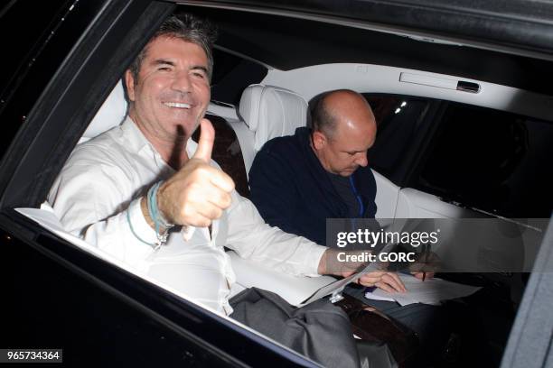 Simon Cowell leaving Britain's Got Talent live show in Hammersmith on June 1, 2018 in London, England.
