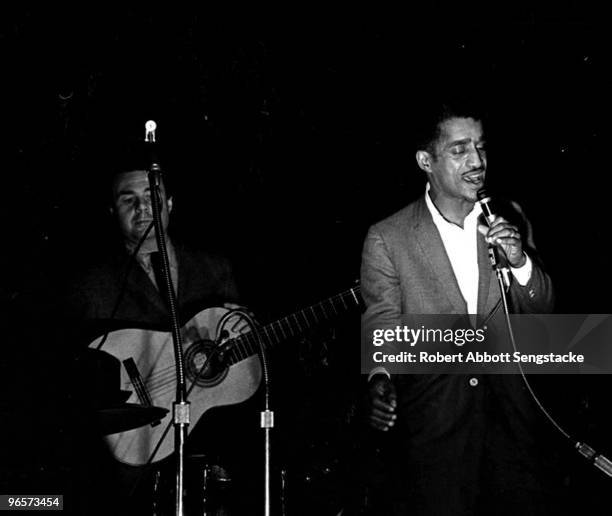 American singer, actor, and entertainer Sammy Davis Jr. Performs at the 'Stars for Freedom' rally, Montgomery, Alabama, March 24, 1965. The rally...