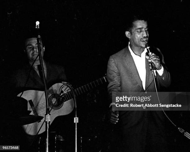 American singer, actor, and entertainer Sammy Davis Jr. Performs at the 'Stars for Freedom' rally, Montgomery, Alabama, March 24, 1965. The rally...