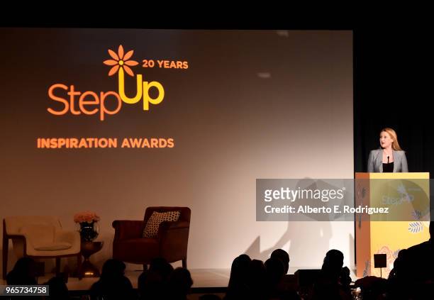Amy Wakeland on stage at Step Up's 14th Annual Inspiration Awards at the Beverly Wilshire Four Seasons Hotel on June 1, 2018 in Beverly Hills,...