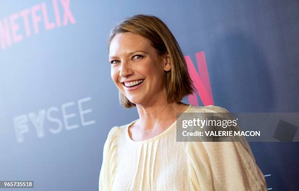 Australian actress Anna Torv poses as she attends the Netflix Mindhunter "For your Consideration" event in Los Angeles, California, on June 1, 2018.