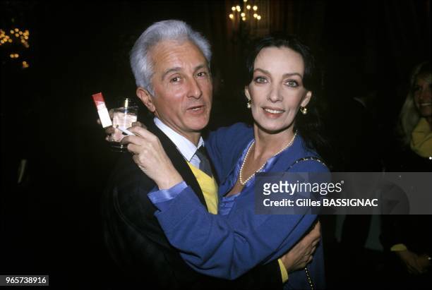 Singer Marcel Amont and Marie Laforet, Paris, February 23, 1988.