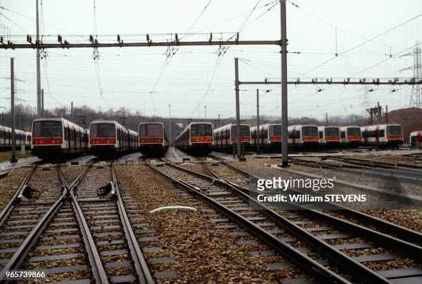 Paris Reseau Express Regional Train On Strike.