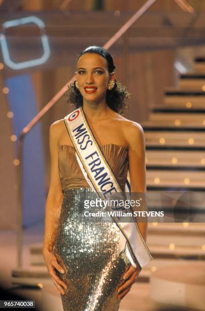 Linda Hardy Miss France 1992, Paris, December 30, 1991.