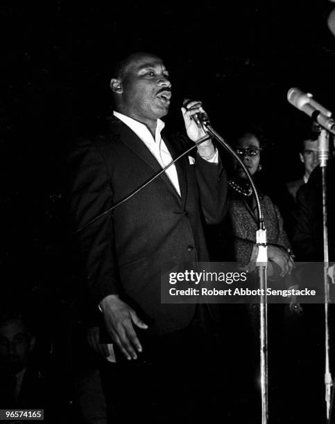 American Civil Rights leader Dr. Martin Luther King Jr. At the 'Stars for Freedom' rally, Montgomery, Alabama, March 24, 1965. The rally occured on...