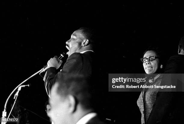 American Civil Rights leader Dr. Martin Luther King Jr. At the 'Stars for Freedom' rally, Montgomery, Alabama, March 24, 1965. The rally occured on...