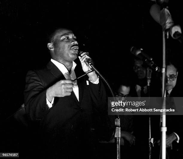 American Civil Rights leader Dr. Martin Luther King Jr. At the 'Stars for Freedom' rally, Montgomery, Alabama, March 24, 1965. The rally occured on...