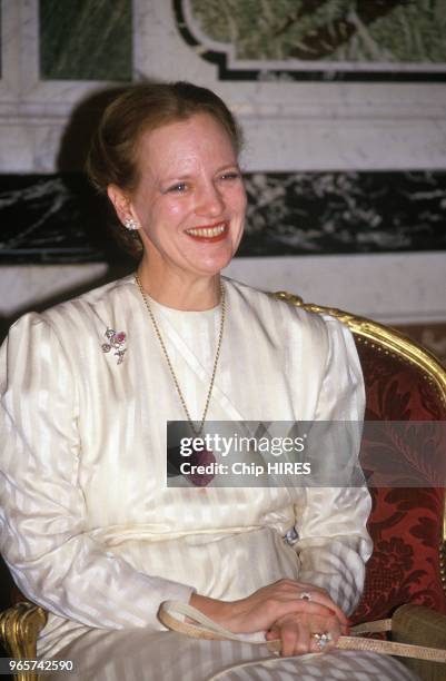 Queen Margrethe II of Denmark in Paris, November 16, 1987.