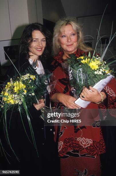 Actresses Charlotte Rampling and Marina Vlady at International Women's Film Festival in Creteil, February 23, 1995.