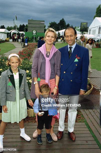 Helene of Yugoslavia with husband Thierry Gaubert and children at Lancome Trophy, September 19, 1999.