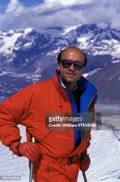 Alain Juppe Skiing At Mt Rose In The French Alps, May 20, 1990.