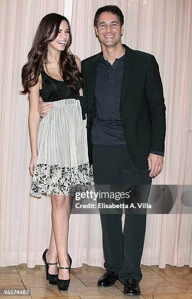 Italian actors Michela Quattrociocche and Raoul Bova attend "Scusa Ma Ti Voglio Sposare" photocall at Parco Dei Principi Hotel on February 11, 2010...