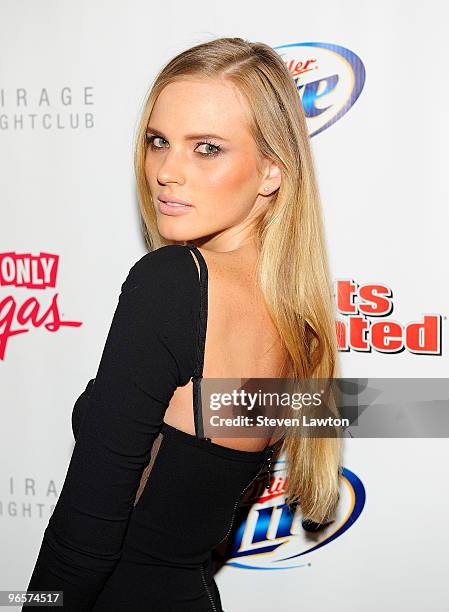 Sports Illustrated swimsuit model Anne V arrives for Sports Illustrated swimsuit on location launch party at the Jet Nightclub at The Mirage Hotel &...