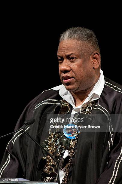 Andre Leon Talley attends the Gordon Parks Foundation's Celebrating Spring fashion awards gala at Gotham Hall on June 2, 2009 in New York City.