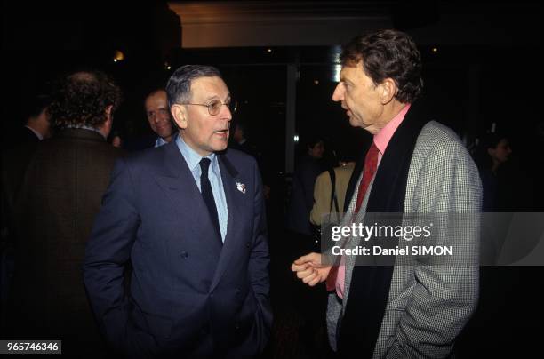 Etienne Mougeotte with Patrick Le Lay, both Director General and CEO of French TV Channel TF1, September 22, 1990.