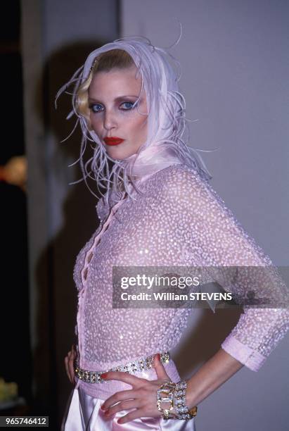 Top Model Nadja Auermann At Ready To Wear Spring Summer 1995 Show, Paris, October 15, 1994.