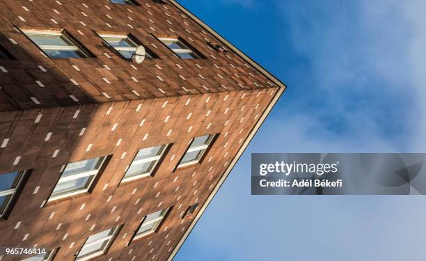 low angle view of house (warsaw, poland) - bad part of town stock pictures, royalty-free photos & images