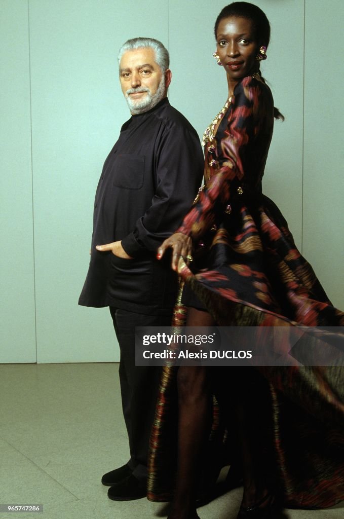 Fashion Designer Paco Rabanne And Top Model Esther Kamatari...